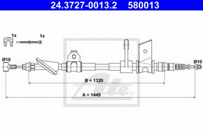 ATE 24372700132 -  Трос, стояночная тормозная система