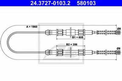ATE 24372701032 -  Трос, стояночная тормозная система