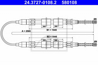 ATE 24372701082 -  Трос, стояночная тормозная система