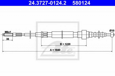 ATE 24372701242 -  Трос, стояночная тормозная система