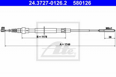 ATE 24372701262 -  Трос, стояночная тормозная система