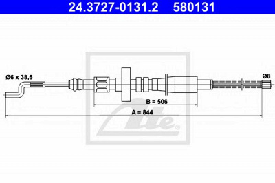 ATE 24372701312 -  Трос, стояночная тормозная система