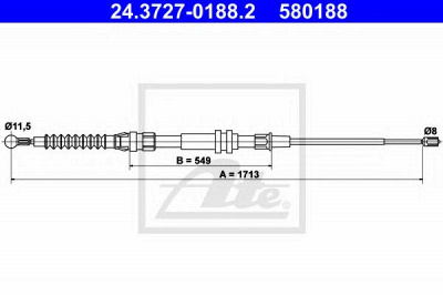 ATE 24372701882 -  Трос, стояночная тормозная система