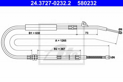 ATE 24372702322 -  Трос, стояночная тормозная система