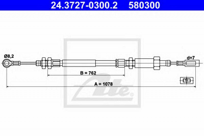 ATE 24372703002 -  Трос, стояночная тормозная система