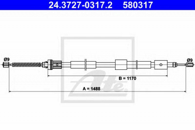 ATE 24372703172 -  Трос, стояночная тормозная система
