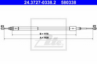 ATE 24372703382 -  Трос, стояночная тормозная система