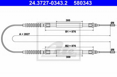 ATE 24372703432 -  Трос, стояночная тормозная система