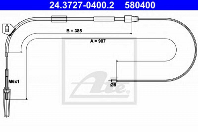 ATE 24372704002 -  Трос, стояночная тормозная система