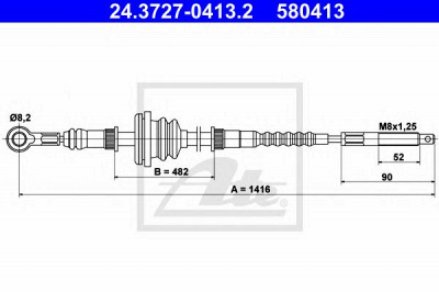 ATE 24372704132 -  Трос, стояночная тормозная система
