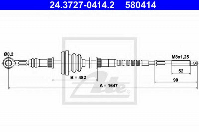 ATE 24372704142 -  Трос, стояночная тормозная система