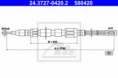 ATE 24372704202 -  Трос, стояночная тормозная система