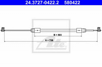 ATE 24372704222 -  Трос, стояночная тормозная система