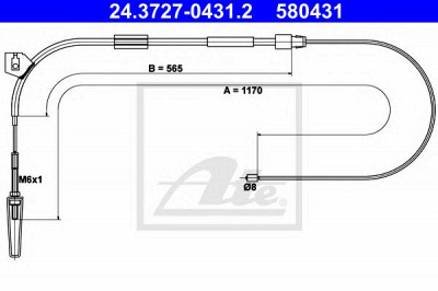 ATE 24372704312 -  Трос, стояночная тормозная система
