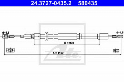 ATE 24372704352 -  Трос, стояночная тормозная система