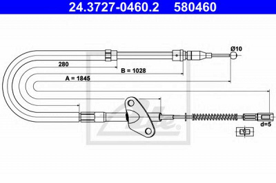 ATE 24372704602 -  Трос, стояночная тормозная система