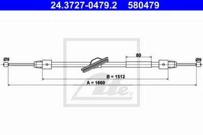 ATE 24372704792 -  Трос, стояночная тормозная система