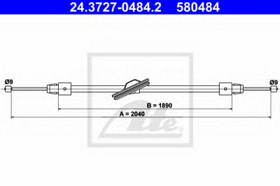 ATE 24372704842 -  Трос, стояночная тормозная система