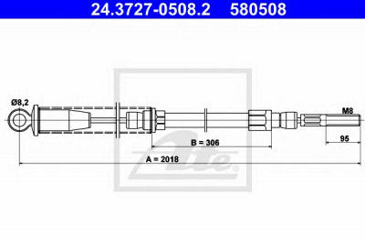 ATE 24372705082 -  Трос, стояночная тормозная система