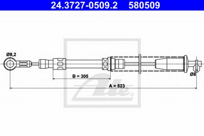 ATE 24372705092 -  Трос, стояночная тормозная система