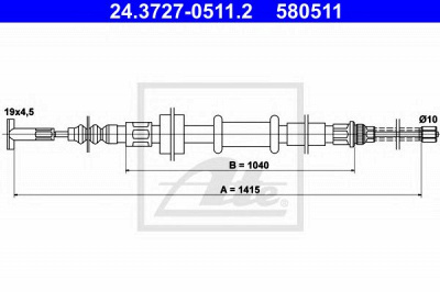 ATE 24372705112 -  Трос, стояночная тормозная система