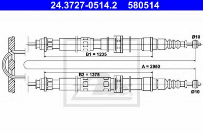 ATE 24372705142 -  Трос, стояночная тормозная система