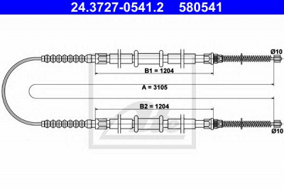 ATE 24372705412 -  Трос, стояночная тормозная система