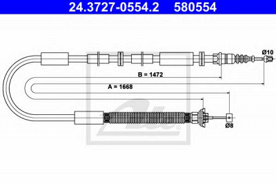 ATE 24372705542 -  Трос, стояночная тормозная система