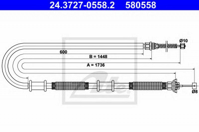 ATE 24372705582 -  Трос, стояночная тормозная система