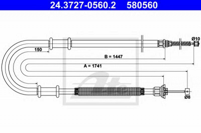 ATE 24372705602 -  Трос, стояночная тормозная система