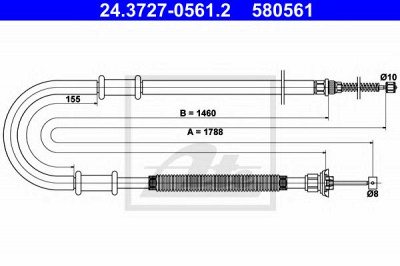 ATE 24372705612 -  Трос, стояночная тормозная система