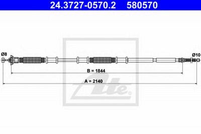 ATE 24372705702 -  Трос, стояночная тормозная система