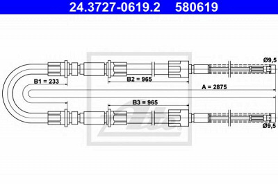 ATE 24372706192 -  Трос, стояночная тормозная система