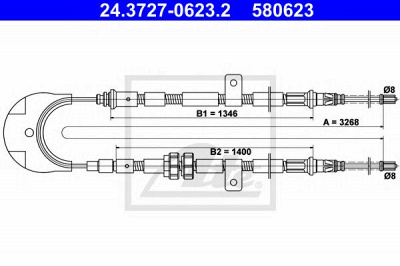 ATE 24372706232 -  Трос, стояночная тормозная система