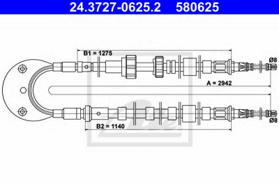 ATE 24372706252 -  Трос, стояночная тормозная система