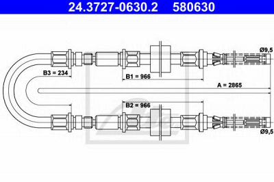 ATE 24372706302 -  Трос, стояночная тормозная система