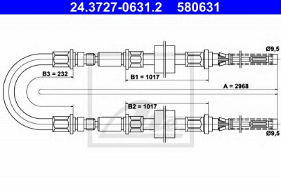 ATE 24372706312 -  Трос, стояночная тормозная система