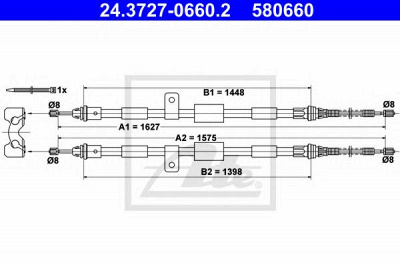 ATE 24372706602 -  Трос, стояночная тормозная система