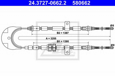 ATE 24372706622 -  Трос, стояночная тормозная система