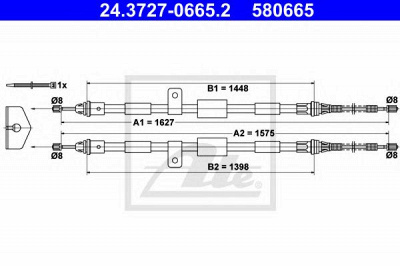 ATE 24372706652 -  Трос, стояночная тормозная система