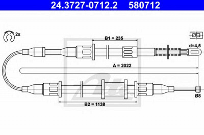 ATE 24372707122 -  Трос, стояночная тормозная система