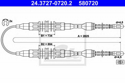 ATE 24372707202 -  Трос, стояночная тормозная система