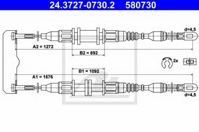 ATE 24372707302 -  Трос, стояночная тормозная система