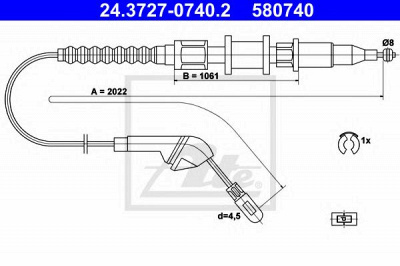 ATE 24372707402 -  Трос, стояночная тормозная система