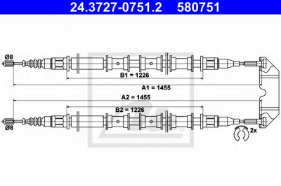 ATE 24372707512 -  Трос, стояночная тормозная система
