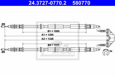 ATE 24372707702 -  Трос, стояночная тормозная система