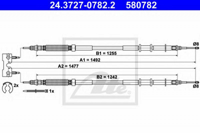 ATE 24372707822 -  Трос, стояночная тормозная система