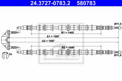 ATE 24372707832 -  Трос, стояночная тормозная система
