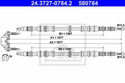 ATE 24372707842 -  Трос, стояночная тормозная система