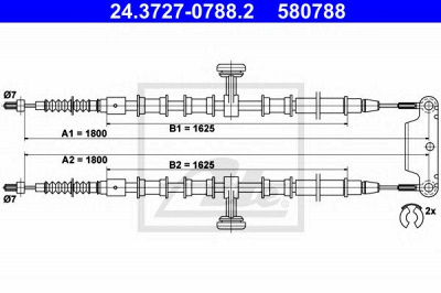 ATE 24372707882 -  Трос, стояночная тормозная система